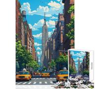 Jigsaw Puzzle 1000 Piece for Teenagers Empire State New York Impossible Game Suitable for Couples Toy Wall Decor Help The Brain Exercise (38X52CM)
