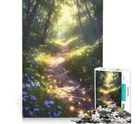 Jigsaw Puzzle 1000 Piece for Teenagers Enchanted Forest Pathway, Relaxing Games, Challenging To Complete, Improving Love between Couples 38x52cm