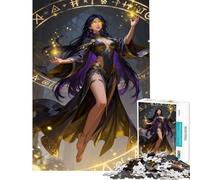 Jigsaw Puzzle 1000 Piece for Teenagers Enchantress Casting Spell with Magic Circle Jigsaw Puzzle 1000 Home Decoration Toys Pattern Assembly Deal As Gifts for The Whole Family (38x52cm)