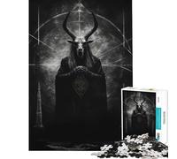 Jigsaw Puzzle 1000 Piece for Teenagers Evil Demonic Baphomet Educational Games for Educational Game Challenge Toy Funny Gifts Wall Art (Size 38x26cm)