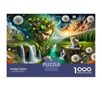Jigsaw Puzzle 1000 Piece for Teenagers Fantasy Artwork with Nature Elements Adult Puzzles Fun Games Difficult Challenge Stress Reduction Gifts 70x50cm/1000pcs