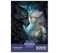 Jigsaw Puzzle 1000 Piece for Teenagers Fantasy Artwork Wolf And Elf Jigsaw for Adults Family Games Birthday Present Help The Brain Exercise 70x50cm/1000pcs