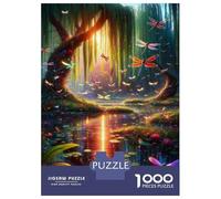 Jigsaw Puzzle 1000 Piece for Teenagers Fantasy Dragonfly Pond Scene Jigsaw for Adults Hands-on Game Difficult Hard Stress Reduction Gifts 70x50cm/1000pcs