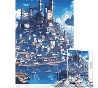 Jigsaw Puzzle 1000 Piece for Teenagers Fantasy Industrial City Impossible Game Suitable for Couples Toy Wall Decor Help The Brain Exercise (38X52CM)