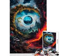 Jigsaw Puzzle 1000 Piece for Teenagers Fantasy Landscape with Floating Orb Educational Games Stress Reliever DIY Toys Help The Brain Exercise (38x26cm)