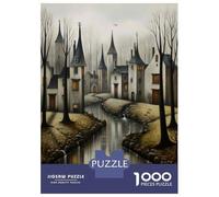 Jigsaw Puzzle 1000 Piece for Teenagers Fantasy Medieval Village Scene Jigsaw for Adults Hands-on Game Wall Decoration Deal As Gifts for The Whole Family 70x50cm/1000pcs