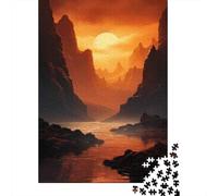 Jigsaw Puzzle 1000 Piece for Teenagers Fiery Sunset Landscape Jigsaw for Adults Hands-on Game Wall Decoration Deal As Gifts for The Whole Family 52x38cm/1000pcs