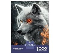 Jigsaw Puzzle 1000 Piece for Teenagers Flaming Wolf's Gaze -1 Jigsaw for Adults Fun Games Birthday Present for Birthday, Chrismas 38x26cm/1000pcs