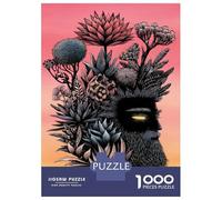 Jigsaw Puzzle 1000 Piece for Teenagers Floral Head Profile Illustration Jigsaws for Adults Hands-on Game Pattern Assembly Unique Birthday And Gifts 38x26cm/1000pcs