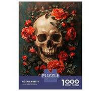 Jigsaw Puzzle 1000 Piece for Teenagers Floral Skull Dead Puzzles for Adults Fun Games Wall Decoration Stress Reduction Gifts 38x26cm/1000pcs