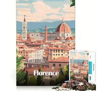 Jigsaw Puzzle 1000 Piece for Teenagers Florence, Italy Cityscape Tight Cut Fun Logic Game Play Quiet Play Game Xmas Decor Gift (38x52cm)