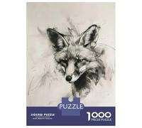 Jigsaw Puzzle 1000 Piece for Teenagers Fox Head In Charcoal Adult Puzzles Toy Wall Decor Wall Art Deal As Gifts for The Whole Family 52x38cm/1000pcs