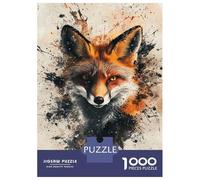Jigsaw Puzzle 1000 Piece for Teenagers Fox Splatter Art Teenager Puzzles Brain Teaser Game Pattern Assembly Unique Birthday And Gifts 70x50cm/1000pcs