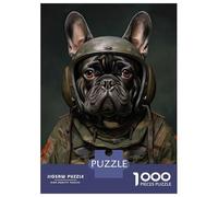 Jigsaw Puzzle 1000 Piece for Teenagers French Bulldog Soldier Jigsaw for Adults DIY Toys Pattern Assembly for Birthday, Chrismas 70x50cm/1000pcs