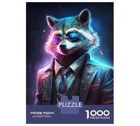 Jigsaw Puzzle 1000 Piece for Teenagers Gangster Raccoon in Suit Jigsaw for Adults Hands-on Game Difficult Hard Stress Reduction Gifts 52x38cm/1000pcs