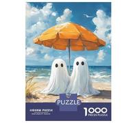 Jigsaw Puzzle 1000 Piece for Teenagers Ghost Couple on The Beach Jigsaw for Adults Hands-on Game Difficult Hard Stress Reduction Gifts 52x38cm/1000pcs