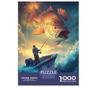Jigsaw Puzzle 1000 Piece for Teenagers Giant Fish Catch Jigsaw for Adults DIY Toys Pattern Assembly for Birthday, Chrismas 70x50cm/1000pcs