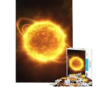 Jigsaw Puzzle 1000 Piece for Teenagers Glowing Sun with Solar Flares for Educational Game Challenge Toy Family Game Stress Reliever Birthday Gifts (Size 50x75cm)