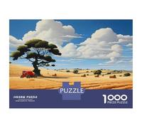 Jigsaw Puzzle 1000 Piece for Teenagers Golden Harvest Fields with Tree Puzzles for Adults Fun Games Wall Decoration Stress Reduction Gifts 38x26cm/1000pcs