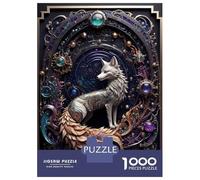 Jigsaw Puzzle 1000 Piece for Teenagers Golden Silver Fox Art Deco Jigsaws for Adults Hands-on Game Pattern Assembly Unique Birthday And Gifts 38x26cm/1000pcs