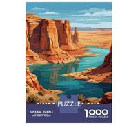 Jigsaw Puzzle 1000 Piece for Teenagers Gollehon Lake, Jordan Landscape Art Jigsaws for Adults Fun Games Perfect Decoration Help The Brain Exercise 38x26cm/1000pcs