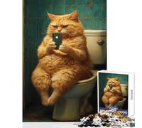 Jigsaw Puzzle 1000 Piece for Teenagers Grumpy Cat's Selfie Educational Games Stress Reliever DIY Toys Help The Brain Exercise (50x75cm)