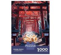 Jigsaw Puzzle 1000 Piece for Teenagers Guardian of The Thousand Torii Puzzle for Adults Hands-on Game Staycation Kill Time Help The Brain Exercise 38x26cm/1000pcs