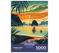 Jigsaw Puzzle 1000 Piece for Teenagers Ha Long Bay Vietnam Puzzle for Adults Hands-on Game Staycation Kill Time Help The Brain Exercise 38x26cm/1000pcs