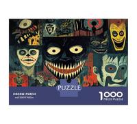 Jigsaw Puzzle 1000 Piece for Teenagers Halloween Horror Art Prints Puzzles for Adults Fun Games Wall Decoration Stress Reduction Gifts 38x26cm/1000pcs