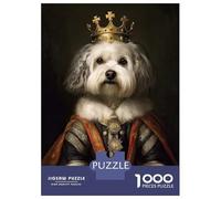 Jigsaw Puzzle 1000 Piece for Teenagers Havanese The King Jigsaw for Adults DIY Toys Pattern Assembly for Birthday, Chrismas 38x26cm/1000pcs