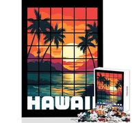 Jigsaw Puzzle 1000 Piece for Teenagers Hawaiian Scenery Art Jigsaws for Adults Puzzle Stress Reliever Help The Brain Exercise Family Fun & Game Night (50x75cm)
