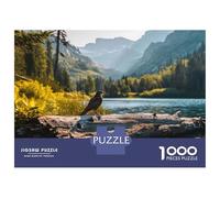 Jigsaw Puzzle 1000 Piece for Teenagers Hawk On A Log Forest Jigsaw for Adults Family Games Birthday Present Help The Brain Exercise 70x50cm/1000pcs