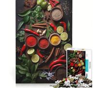 Jigsaw Puzzle 1000 Piece for Teenagers Herbs And Spices Brain Teaser Game Precision Cutting Unique Birthday And Xmas Gifts 38x26cm