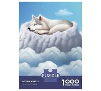 Jigsaw Puzzle 1000 Piece for Teenagers Husky Puppy Dreaming Puzzles for Adults Fun Games Wall Decoration Stress Reduction Gifts 70x50cm/1000pcs