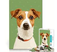 Jigsaw Puzzle 1000 Piece for Teenagers Jack Russell Terrier Portrait Minimalist Art Tight Cut Fun Logic Game Play Quiet Play Game Xmas Decor Gift (38x26cm)