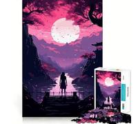 Jigsaw Puzzle 1000 Piece for Teenagers Japan Lake Pixel Art Tight Cut Fun Logic Game Play Quiet Play Game Xmas Decor Gift (38x52cm)