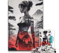 Jigsaw Puzzle 1000 Piece for Teenagers Japanese Nature Girl Beautiful Design Game Pattern Assembly Secret Santa Gifts 38x52cm(1000pcs)