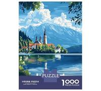 Jigsaw Puzzle 1000 Piece for Teenagers Lake Bled, Slovenia Puzzles for Adults Brain Teaser Game Analysis And Logic Help The Brain Exercise 52x38cm/1000pcs