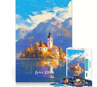 Jigsaw Puzzle 1000 Piece for Teenagers Lake Bled Tight Cut Fun Logic Game Play Quiet Play Game Xmas Decor Gift (38x26cm)