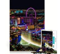 Jigsaw Puzzle 1000 Piece for Teenagers Las Vegas Nevada Tight Cut Fun Logic Game Play Quiet Play Game Xmas Decor Gift (38x52cm)