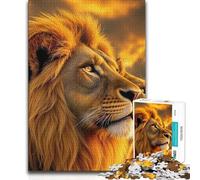 Jigsaw Puzzle 1000 Piece for Teenagers Lion And Lioness at Sunset Beautiful Design Game Pattern Assembly Secret Santa Gifts 38x52cm(1000pcs)