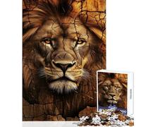 Jigsaw Puzzle 1000 Piece for Teenagers Lion Portrait with Cracked Earth Texture Relaxing Games But Fun And Humorous DIY Toys Gifts for Friends And Family (38x26cm)