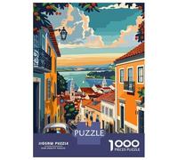 Jigsaw Puzzle 1000 Piece for Teenagers Lisbon Portugal City Jigsaw for Adults Hands-on Game Difficult Hard Stress Reduction Gifts 38x26cm/1000pcs