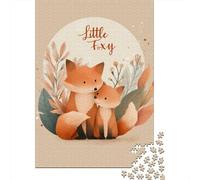 Jigsaw Puzzle 1000 Piece for Teenagers Little Foxy Cute Fox Illustration Jigsaw for Adults Hands-on Game Wall Decoration Deal As Gifts for The Whole Family 38x26cm/1000pcs