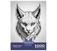 Jigsaw Puzzle 1000 Piece for Teenagers Lynx Head Tribal Jigsaw for Adults DIY Toys Pattern Assembly for Birthday, Chrismas 38x26cm/1000pcs