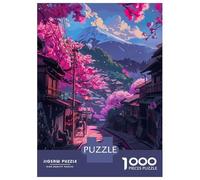Jigsaw Puzzle 1000 Piece for Teenagers Majestic Fuji And Blossoms Puzzles for Adults Brain Teaser Game Analysis And Logic Help The Brain Exercise 52x38cm/1000pcs