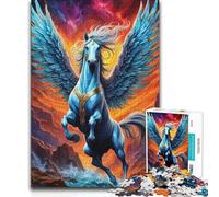Jigsaw Puzzle 1000 Piece for Teenagers Majestic Pegasus Rearing Upward Beautiful Design Game Pattern Assembly Secret Santa Gifts 50x75cm(1000pcs)