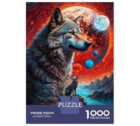 Jigsaw Puzzle 1000 Piece for Teenagers Many Moons Lone Wolf Jigsaw for Adults DIY Toys Pattern Assembly for Birthday, Chrismas 52x38cm/1000pcs