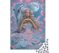 Jigsaw Puzzle 1000 Piece for Teenagers Mermaid Fantasy with Dolphin Adult Puzzles Fun Games Difficult Challenge Stress Reduction Gifts 52x38cm/1000pcs
