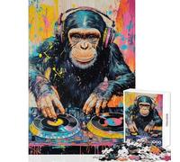 Jigsaw Puzzle 1000 Piece for Teenagers Monkey Beats Adult Jigsaw Puzzle Toy Wall Decor Difficult Hard Deal As Gifts for The Whole Family (Size 38x52cm)